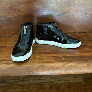 Kenneth Cole Women's Kayla Black Patent Leather High Top Sneakers Size 6.5